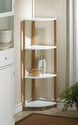*16085V - Bamboo & MDF Wood Triangle Corner Shelf