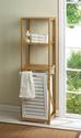 *16086V - Bamboo & MDF Wood Brown/White Hamper 2 S