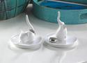 *16118V - Trumpeting Elephant White Resin Ring Hol