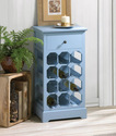 *16135V - Somerset Blue MDF Wood 12 Bottle Wine Ca