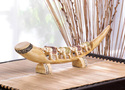*16144V - Multicolored Elephant March Carved Tusk 