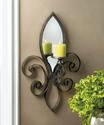 *16157V - Fleur-De-Lis Mirrored Wall Sconce Pillar