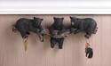 *16200V - Black Bear Trio On Log 3 Paw Hook Wall P