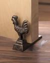 *16669V - Rooster Figure Gold/Black Cast Iron Wedg