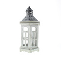 *16905V - Hexagon Pattern Top Gray Wood Candle Lan