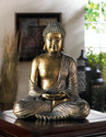 *17005V - Sitting Buddha Statue Metallic Bronze Co
