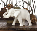 *17028V - Small White Ceramic Elephant Figurine St