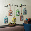 *17100V - Birdcages On Branch Photo Frame Wall Art