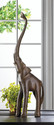 *17187V - Joyous Elephant Statue Elongated Raised 
