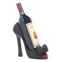 *17209V - Black Peep Toe High Heel Shoe Wine Holde