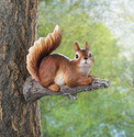 *17219V - Lounging Brown Squirrel Statue Tree Deco