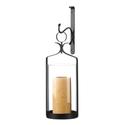 *17264V - Hanging Pillar Hurricane Glass Black Fra