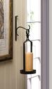 *17264V - Hanging Pillar Hurricane Glass Black Fra