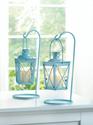 *17408V - Baby Pink 9" Hanging Railroad Tea Light 
