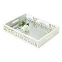 *17440V - Welcome Home Mirror White Wood Serving T