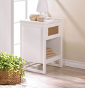*17524V - Perfect White Wood 1 Drawer Accent Side 