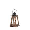 *17540V - Ideal 12" Brown Wood Pryamid Small Candl