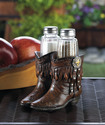 *17553V - Cowboy Boots Western Style Salt & Pepper