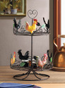 *17558V - Rooster Embellished 2 Tier Countertop Ir