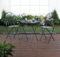 *17614V - Hammered Textured Black Iron 3pc Outdoor