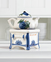 *17713V - Teapot Stove White Porcelain Tea Light O