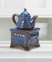 *17714V - Teapot Stove Blue Porcelain Tea Light Oi