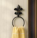 *17729V - Fleur-De-Lis Round Twisted Ring Hand Tow