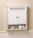 *17748V - Ivy Trellis White Wood Wall Storage Cabi