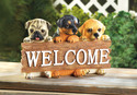 *17870V - Puppy Trio Pug Lab Retriever Hanging Wal
