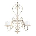 *17974V - Antiqued Fleur De Lis 2 Arm Pillar Candl