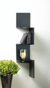 *17993V - Zig Zag 3-Tier Black Wood Corner Shelf a