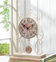 *18004V - Country Rose White Iron Pendulum Look Ta