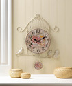 *18005V - White Iron Birdcage Country Rose Pedulum