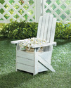 *18012V - White Fir Wood Adirondack Chair Planter 