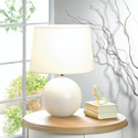 *18015V - White Round Ceramic Base Table Lamp w/Sh