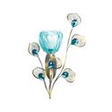 *18048V - Peacock Blossom Single Turquiose Fluted 