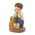 *18057V - My Pup And I Garden Figurine 9 1/2" Sola