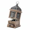 *18058V - Large 14 1/4" Flip-Top Wooden Candle Lan
