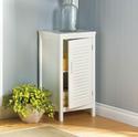 *18099V - Nantucket White Wood Slatted Door Standi
