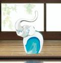 *18100V - Art Glass Blue Swirl Elephant Figurine