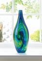 *18103V - Blue Swirl Art Glass Vase