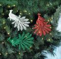 *18107V - Red Green Clear Rhinestone Peacock Tree 