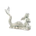 *18196V - White Weathered Mermaid Figure Wine Bott