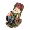 *18200V - Solar Red Bird Rocking Chair Gnome Figur