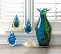 *18219V - Peacock Bloom Art Glass Decorative Accen