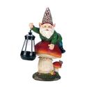 *18235V - Gnome On Mushroom Solar LED Lantern Gard