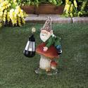 *18235V - Gnome On Mushroom Solar LED Lantern Gard