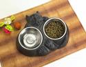 *18244V - Iron Kitty Cat Pet Stainless Steel Bowl 