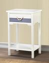 *18257V - White Nautical Pine Wood Accent Table 1 