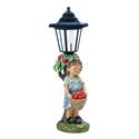 *18275V - Little Boy Apple Basket Figure 14" Solar